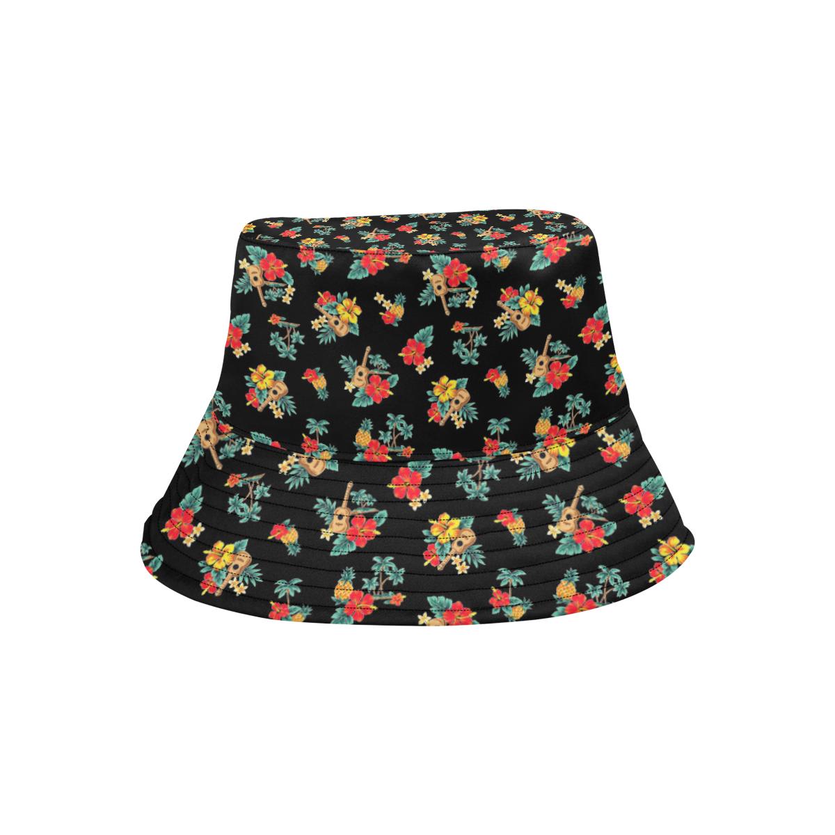 Hawaiian Flower Themed Print Unisex Bucket Hat
