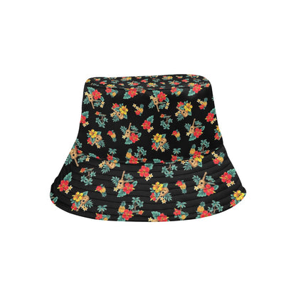 Hawaiian Flower Themed Print Unisex Bucket Hat