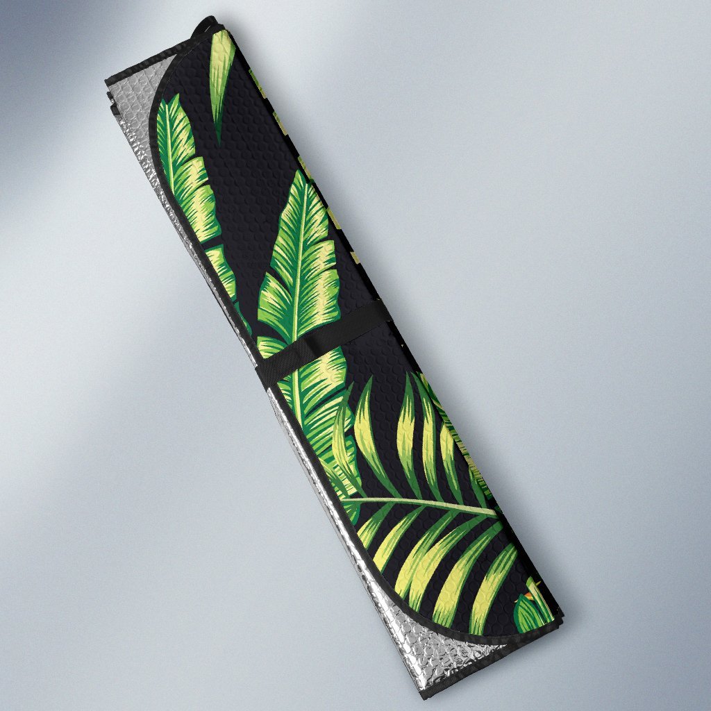 Hawaiian Flower Tropical Palm Leaves Car Sun Shade For Windshield