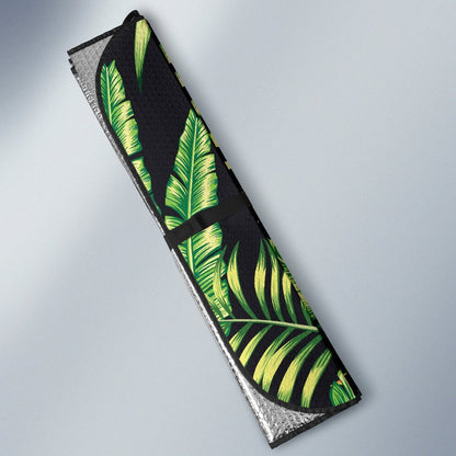 Hawaiian Flower Tropical Palm Leaves Car Sun Shade For Windshield