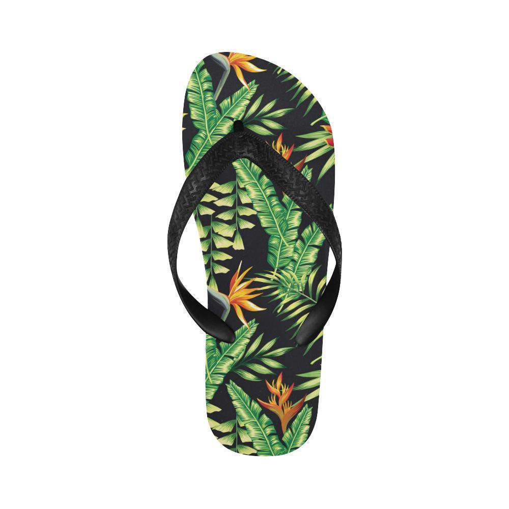 Hawaiian Flower Tropical Palm Leaves Flip Flops-JTAMIGO.COM