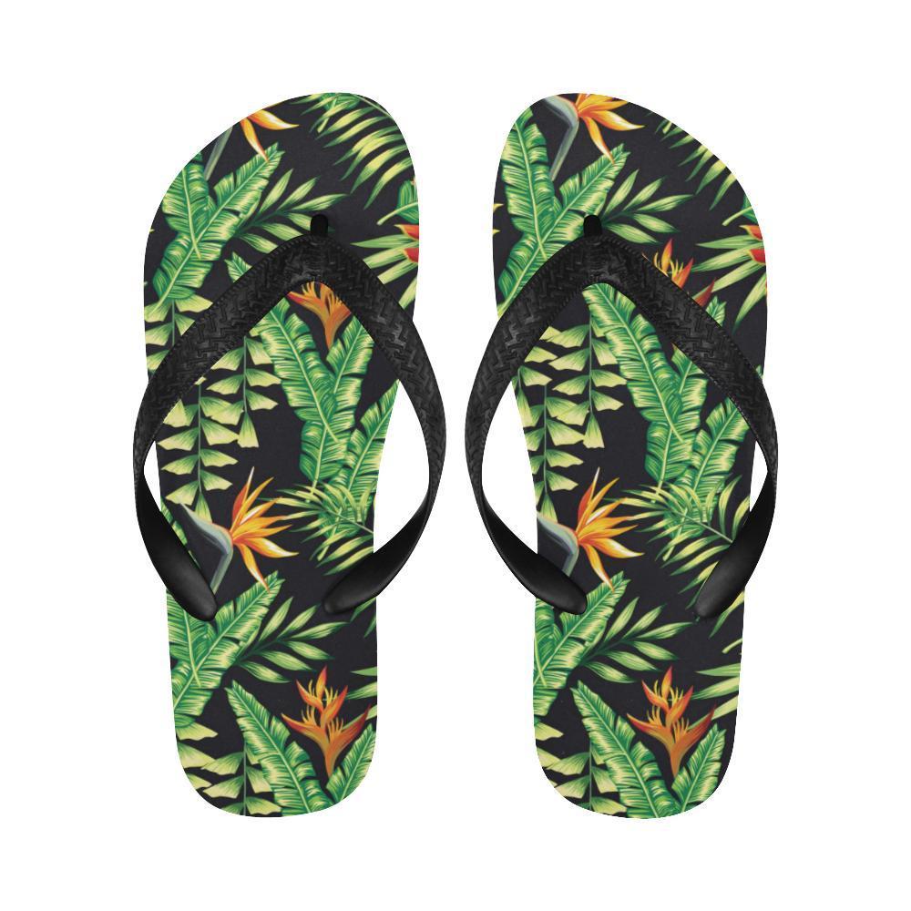 Hawaiian Flower Tropical Palm Leaves Flip Flops-JTAMIGO.COM