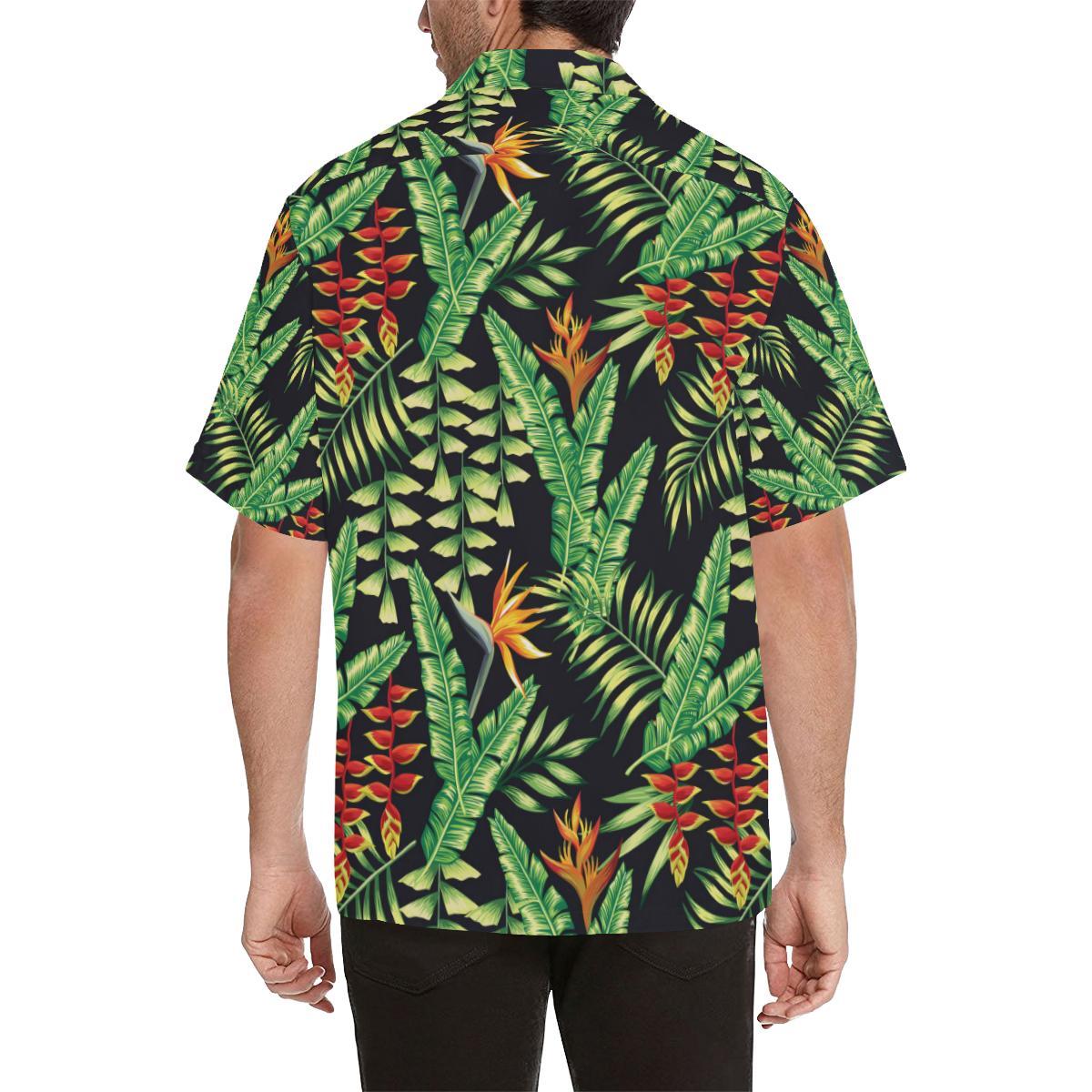 Hawaiian Flower Tropical Palm Leaves Men Aloha Hawaiian Shirt