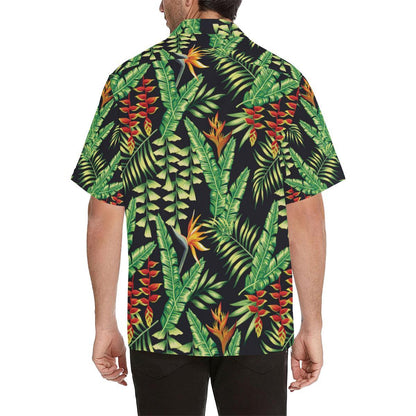 Hawaiian Flower Tropical Palm Leaves Men Aloha Hawaiian Shirt