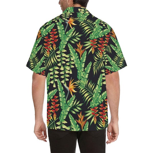 Hawaiian Flower Tropical Palm Leaves Men Aloha Hawaiian Shirt
