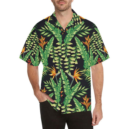 Hawaiian Flower Tropical Palm Leaves Men Aloha Hawaiian Shirt