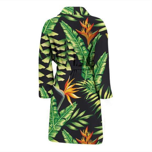 Hawaiian Flower Tropical Palm Leaves Men Bath Robe-JTAMIGO.COM