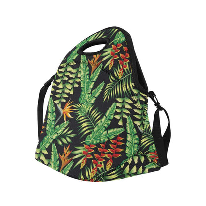 Hawaiian Flower Tropical Palm Leaves Neoprene Lunch Bag (Model 1669)(Large)-JTAMIGO.COM