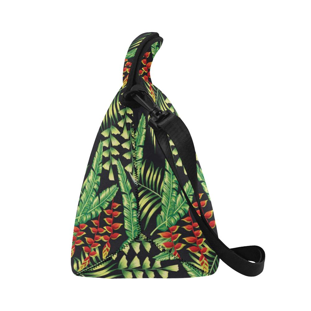 Hawaiian Flower Tropical Palm Leaves Neoprene Lunch Bag (Model 1669)(Large)-JTAMIGO.COM