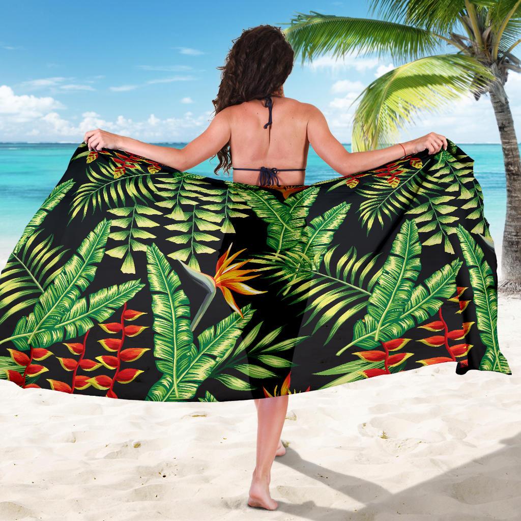 Hawaiian Flower Tropical Palm Leaves Sarong Pareo Wrap