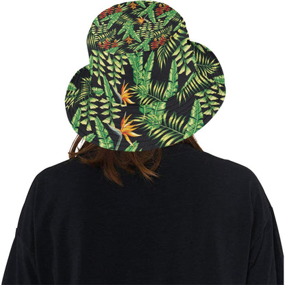 Hawaiian Flower Tropical Palm Leaves Unisex Bucket Hat