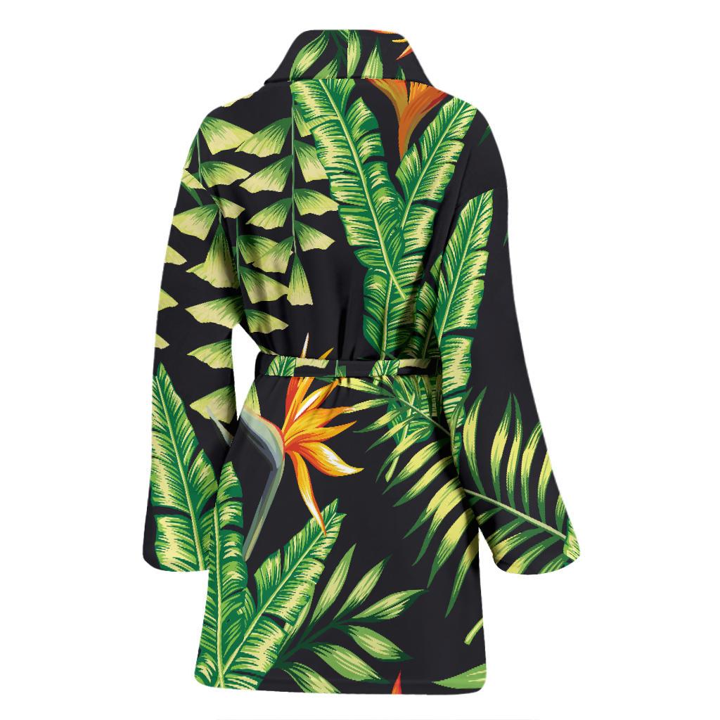 Hawaiian Flower Tropical Palm Leaves Women Bath Robe-JTAMIGO.COM