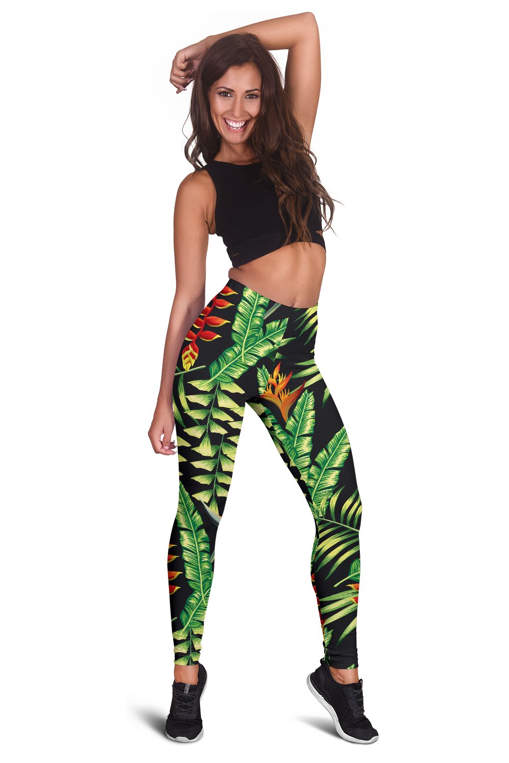 Hawaiian Flower Tropical Palm Leaves Women Leggings