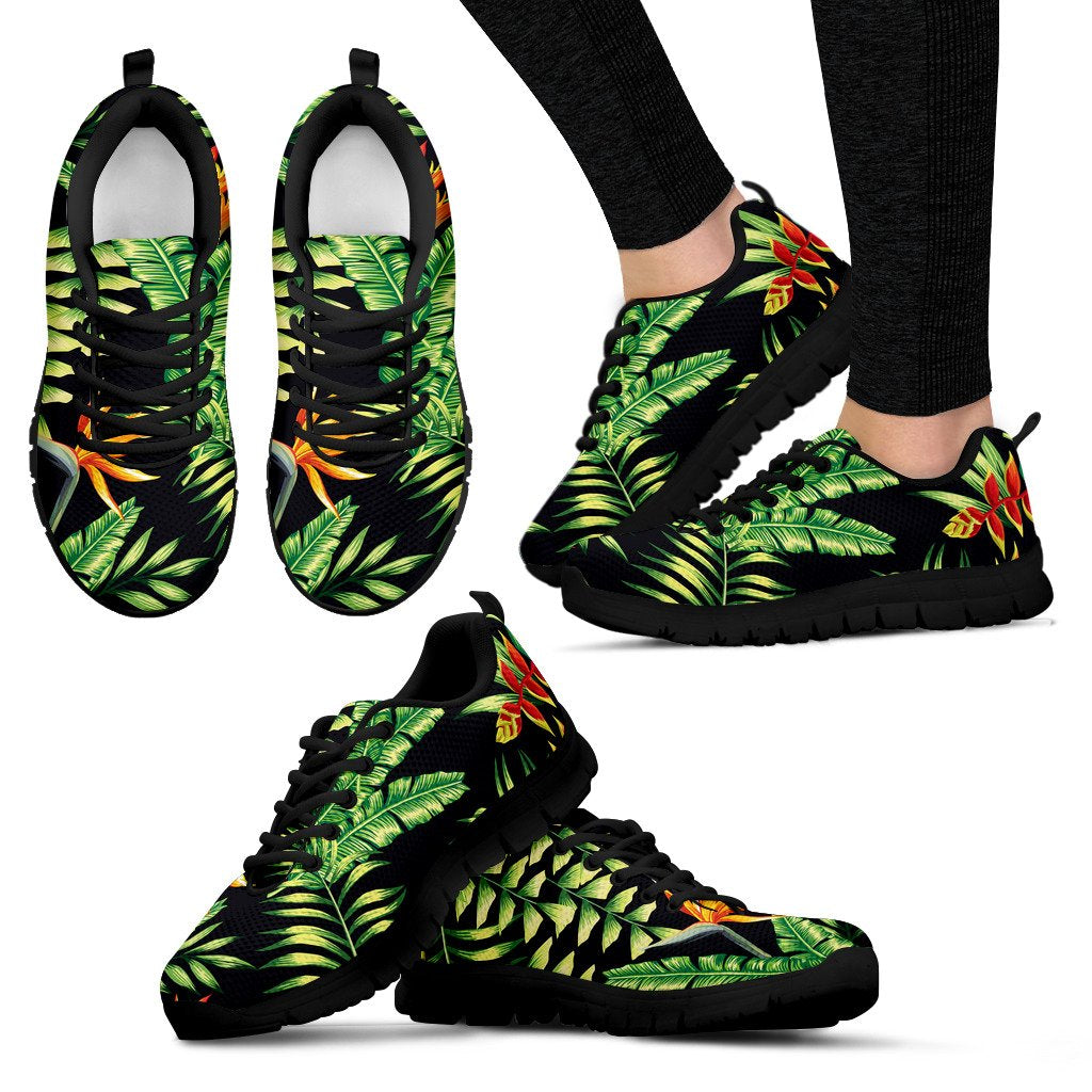Hawaiian Flower Tropical Palm Leaves Women Sneakers Shoes