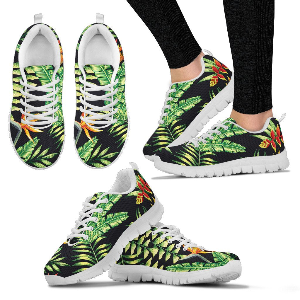 Hawaiian Flower Tropical Palm Leaves Women Sneakers Shoes