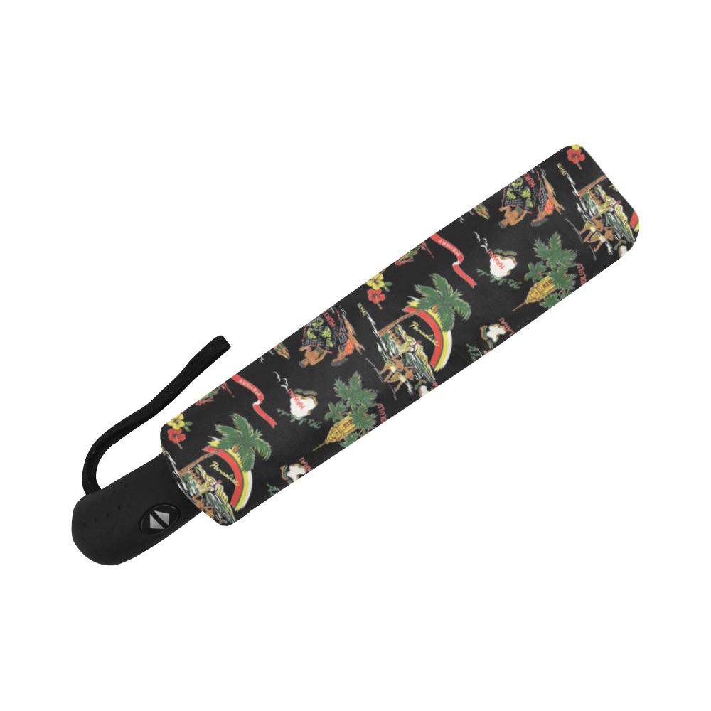 Hawaiian Island Themed Print Automatic Foldable Umbrella