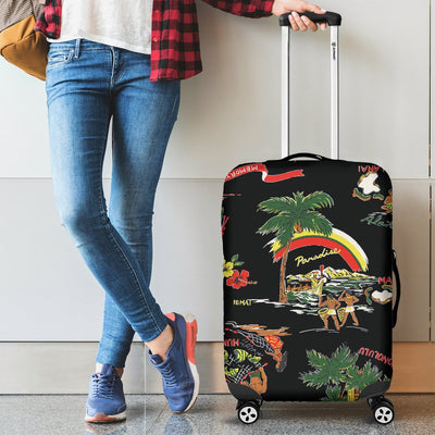 Hawaiian Island Themed Print Luggage Cover Protector