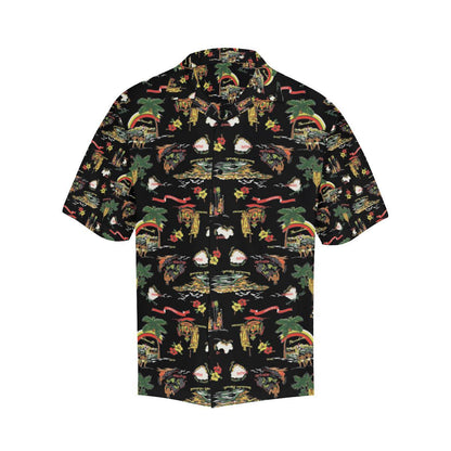 Hawaiian Island Themed Print Men Aloha Hawaiian Shirt