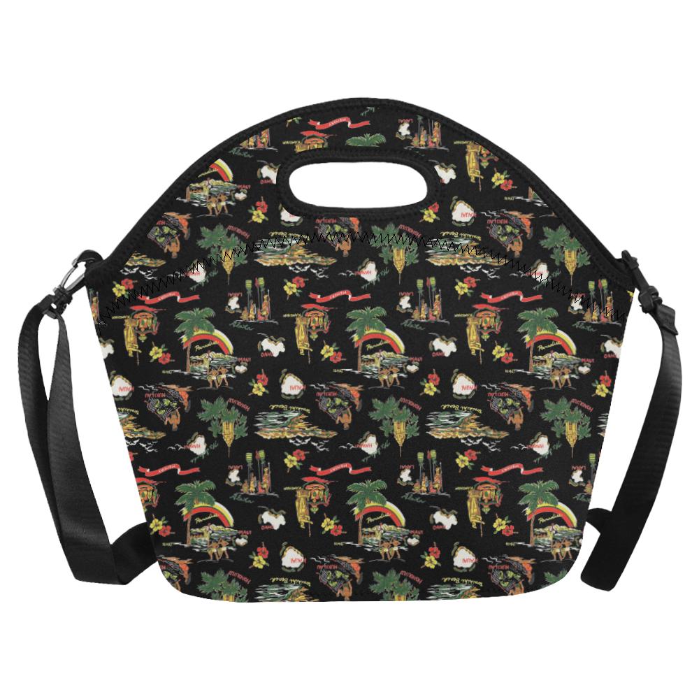 Hawaiian Island Themed Print Neoprene Lunch Bag (Model 1669)(Large)-JTAMIGO.COM