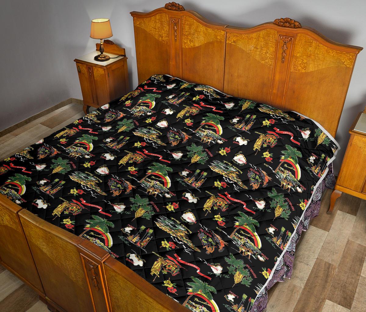 Hawaiian Island Themed Print Premium Quilt-JTAMIGO.COM