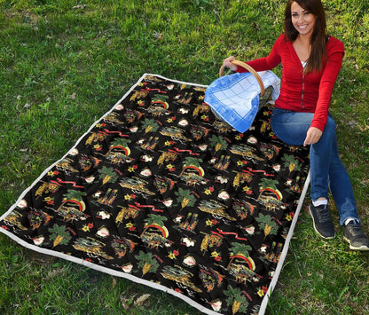 Hawaiian Island Themed Print Premium Quilt-JTAMIGO.COM
