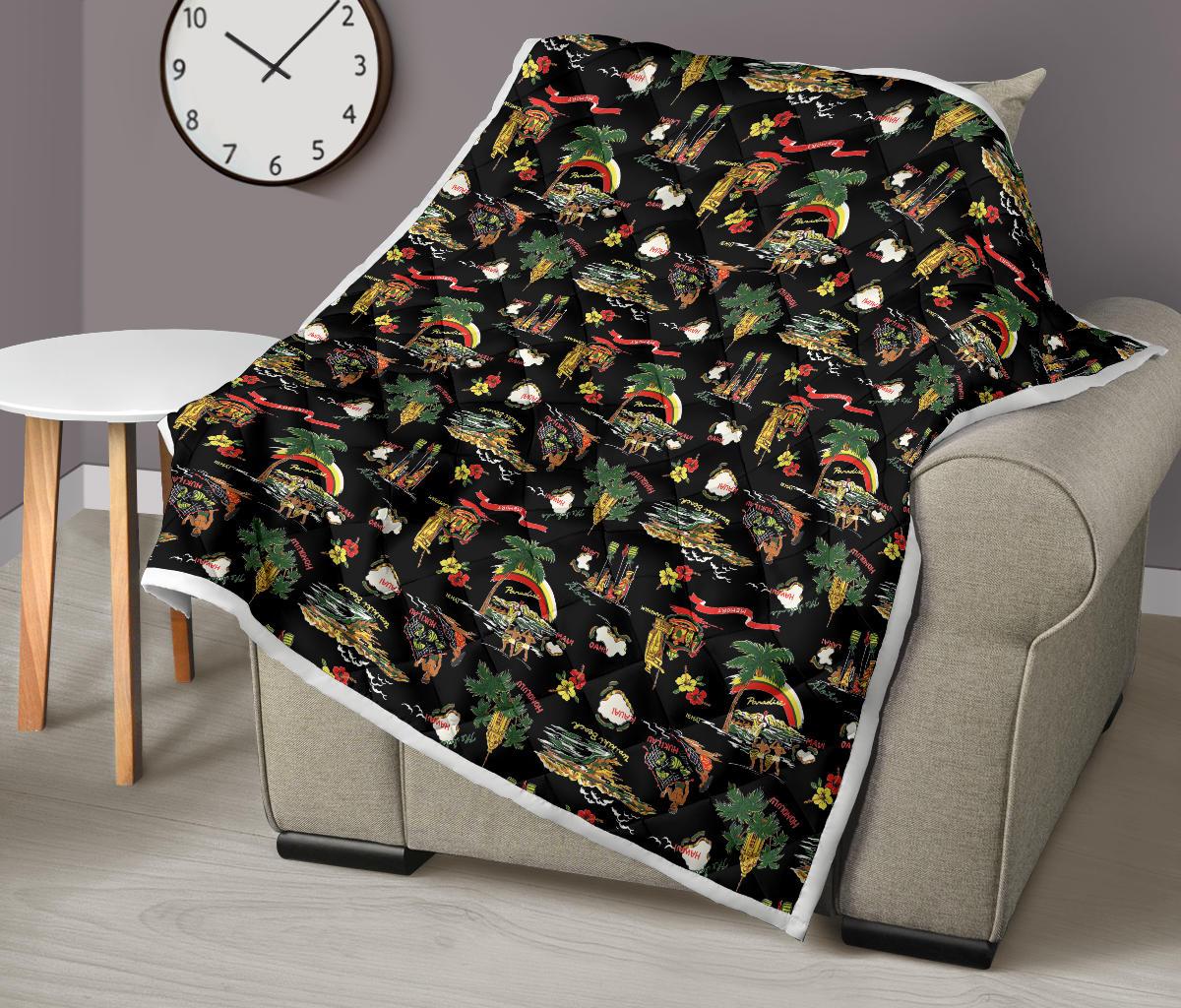 Hawaiian Island Themed Print Premium Quilt-JTAMIGO.COM