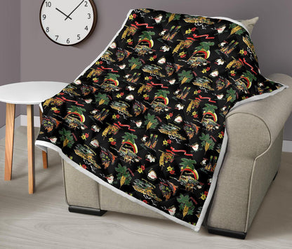 Hawaiian Island Themed Print Premium Quilt-JTAMIGO.COM