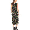 Hawaiian Island Themed Print Sleeveless Open Fork Long Dress (Model D08)-JTAMIGO.COM