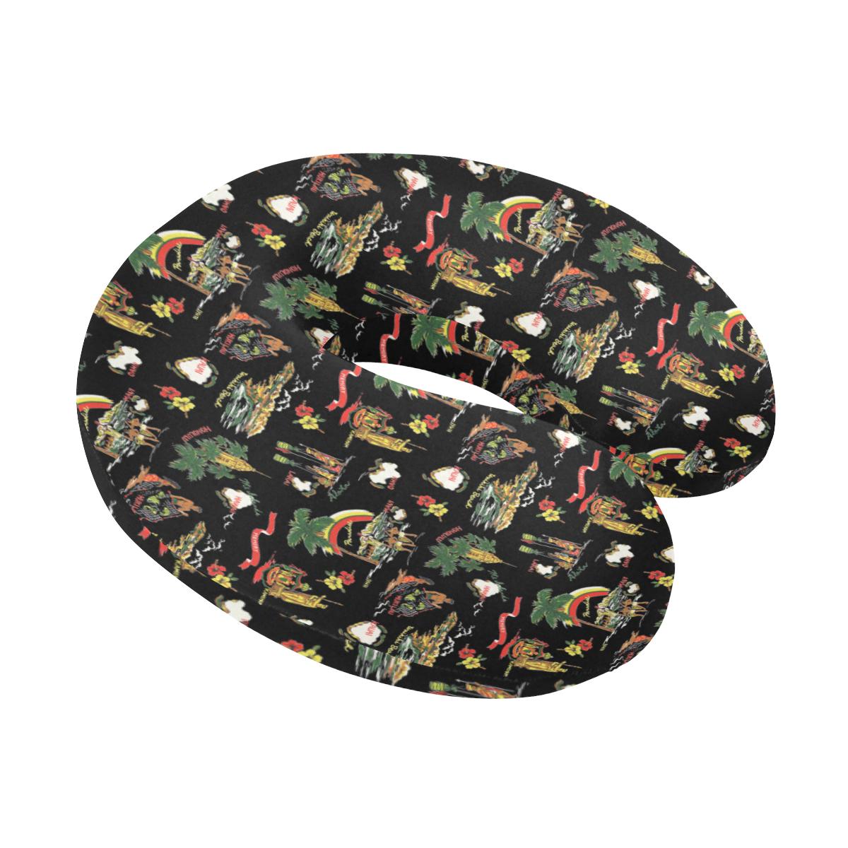 Hawaiian Island Themed Print U-Shaped Travel Neck Pillow-JTAMIGO.COM