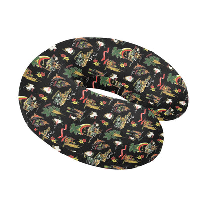 Hawaiian Island Themed Print U-Shaped Travel Neck Pillow-JTAMIGO.COM