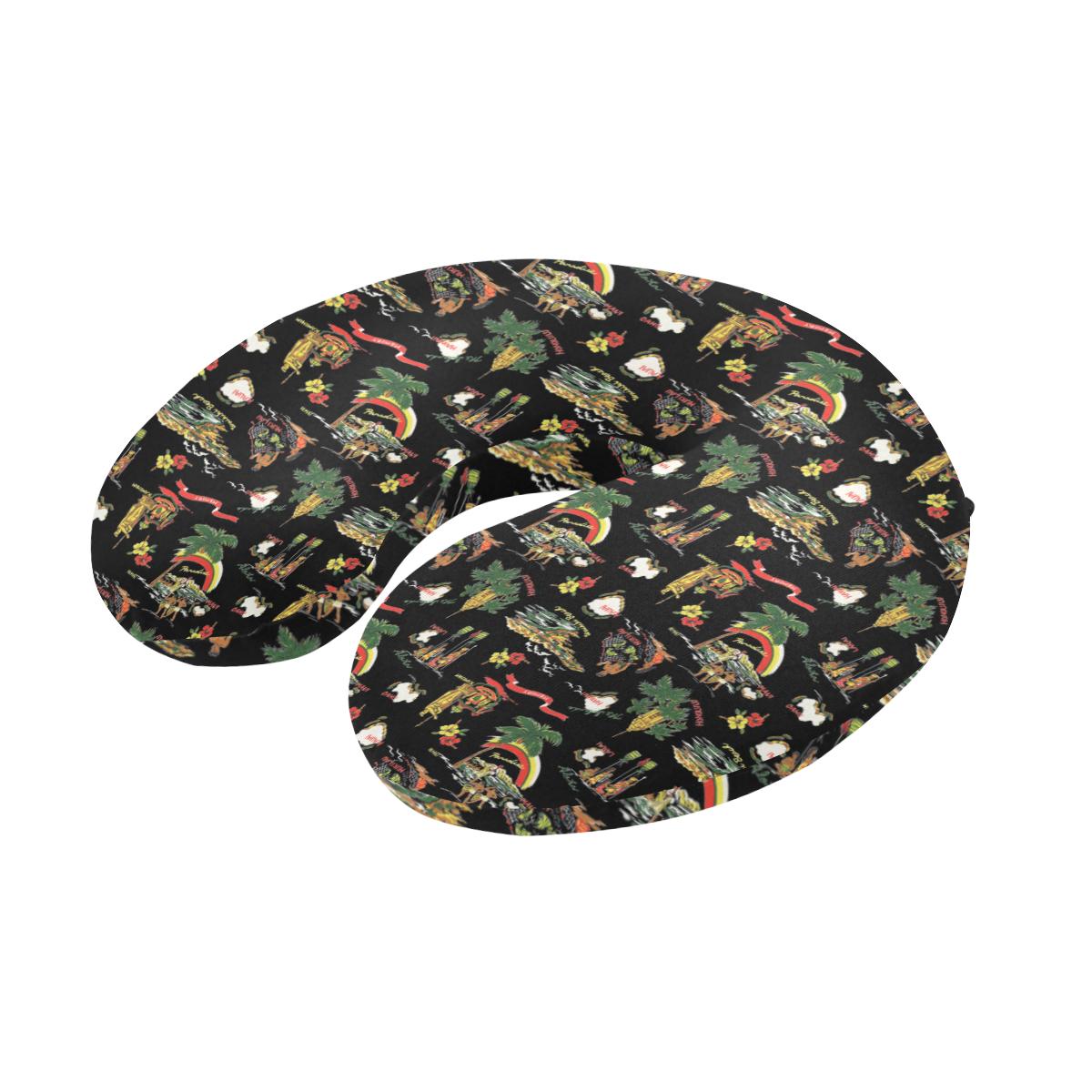 Hawaiian Island Themed Print U-Shaped Travel Neck Pillow-JTAMIGO.COM