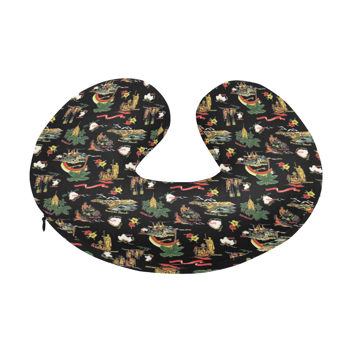 Hawaiian Island Themed Print U-Shaped Travel Neck Pillow-JTAMIGO.COM