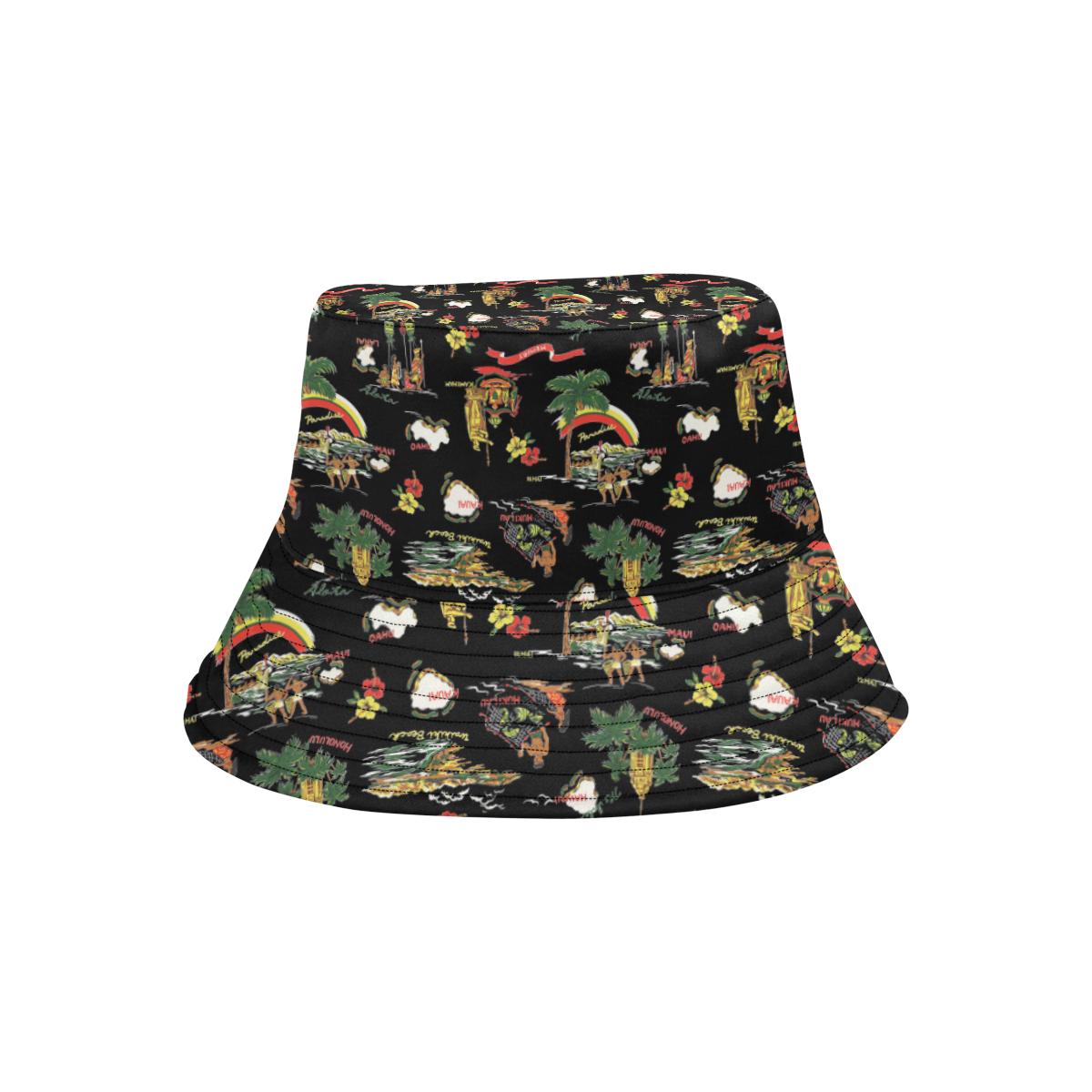 Hawaiian Island Themed Print Unisex Bucket Hat