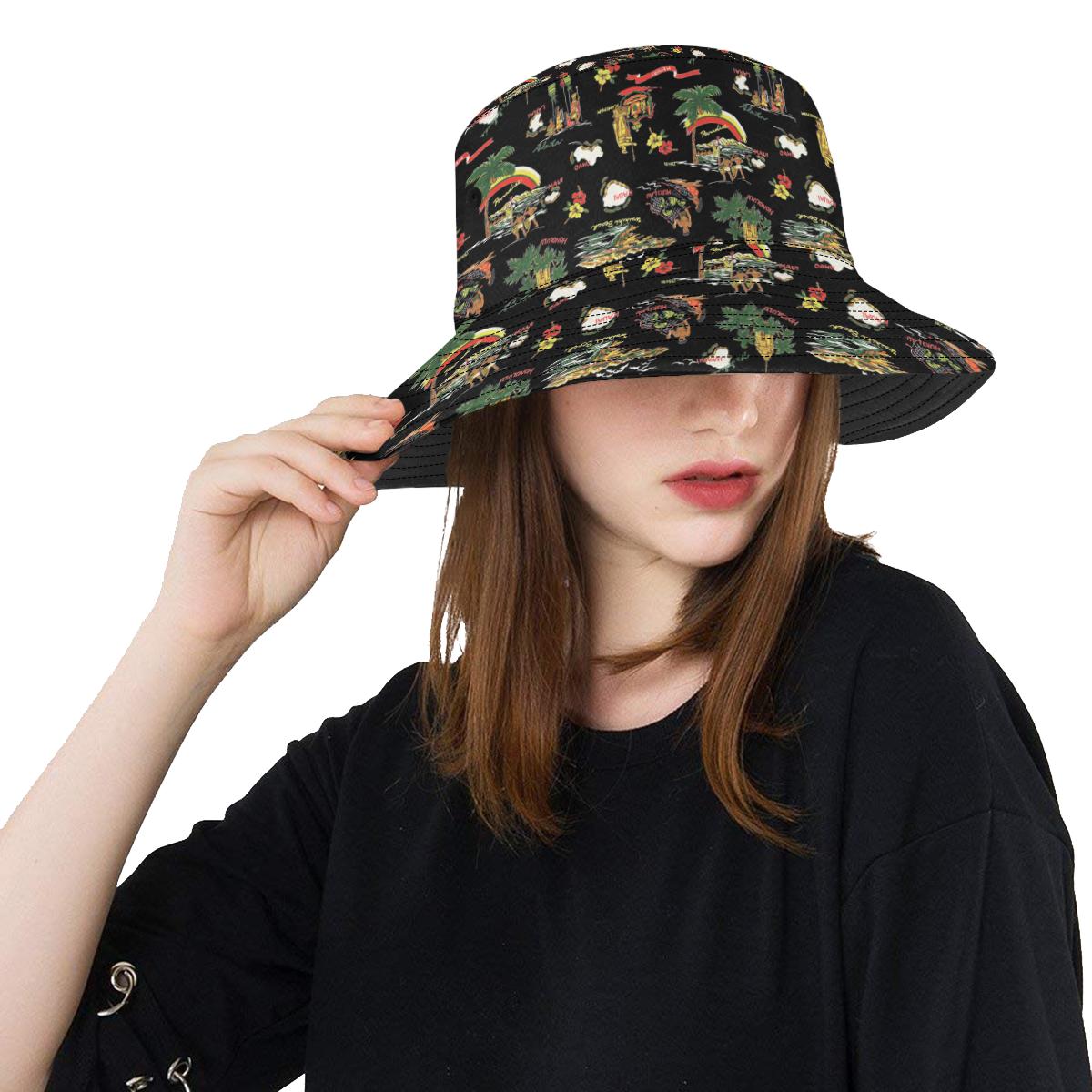 Hawaiian Island Themed Print Unisex Bucket Hat