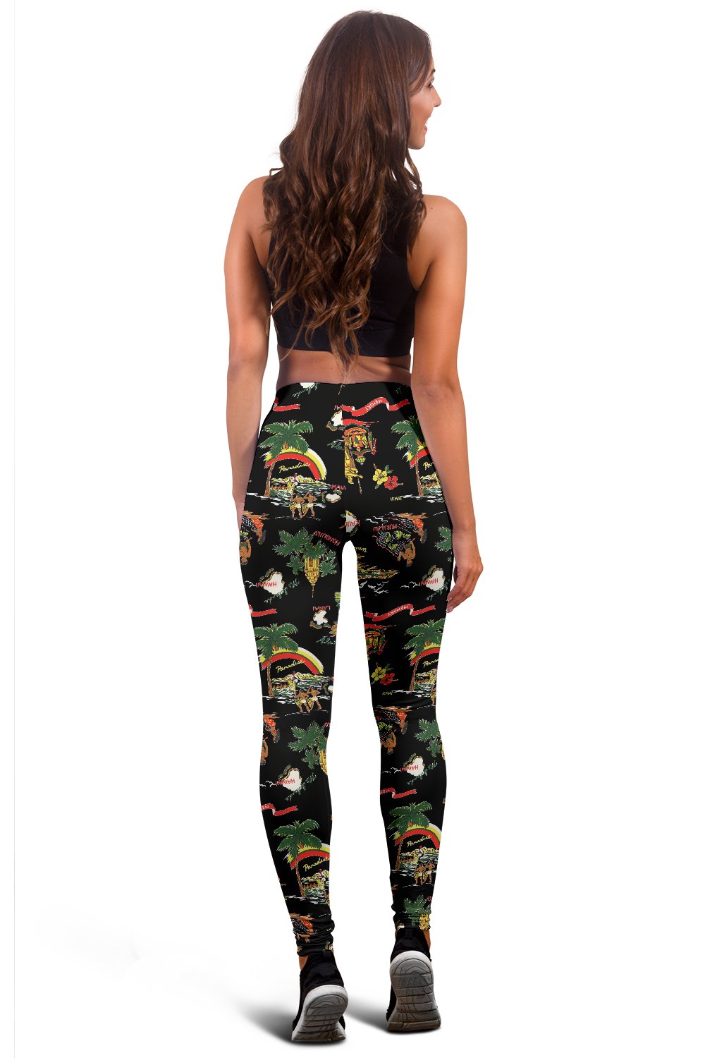 Hawaiian Island Themed Print Women Leggings