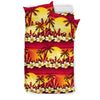 Hawaiian Tropical Sunset Hibiscus Print Duvet Cover Bedding Set