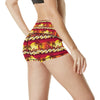 Hawaiian Tropical Sunset Hibiscus Print High Waisted Spandex Shorts-JTAMIGO.COM