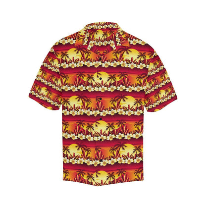 Hawaiian Tropical Sunset Hibiscus Print Men Aloha Hawaiian Shirt