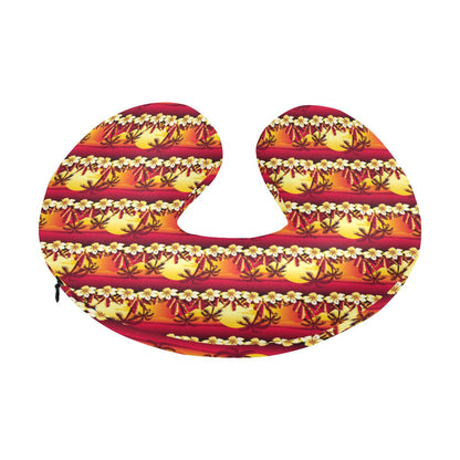 Hawaiian Tropical Sunset Hibiscus Print U-Shaped Travel Neck Pillow-JTAMIGO.COM