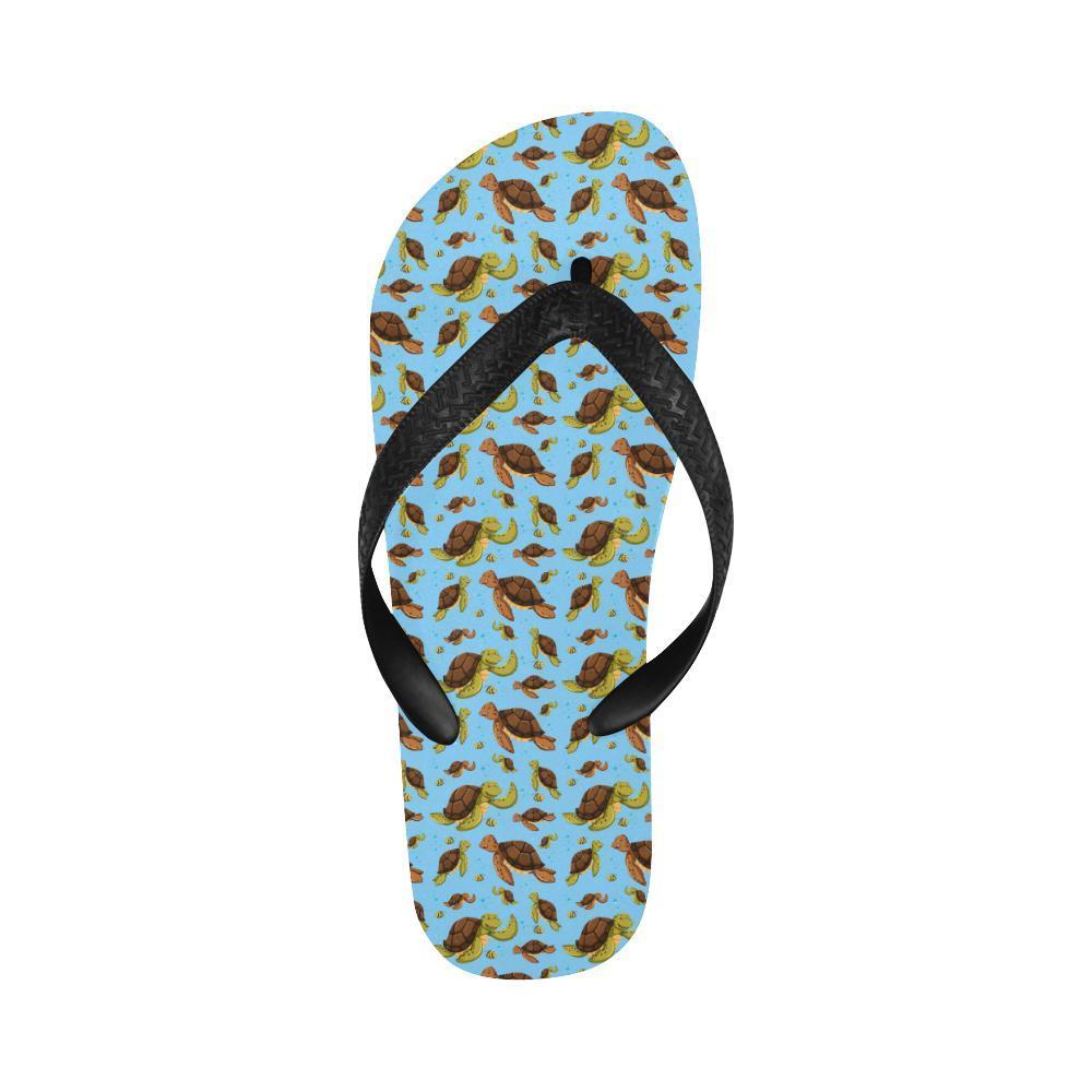 Hello Sea Turtle Print Pattern Flip Flops-JTAMIGO.COM
