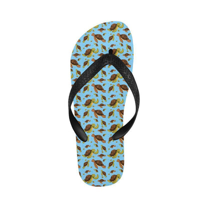 Hello Sea Turtle Print Pattern Flip Flops-JTAMIGO.COM