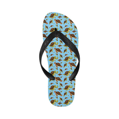 Hello Sea Turtle Print Pattern Flip Flops-JTAMIGO.COM