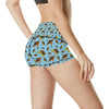 Hello Sea Turtle Print Pattern High Waisted Spandex Shorts-JTAMIGO.COM