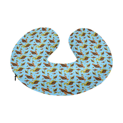 Hello Sea Turtle Print Pattern U-Shaped Travel Neck Pillow-JTAMIGO.COM