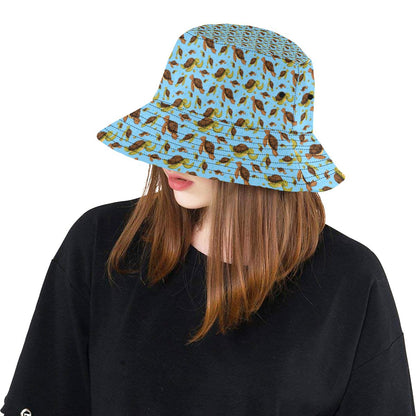Hello Sea Turtle Print Pattern Unisex Bucket Hat