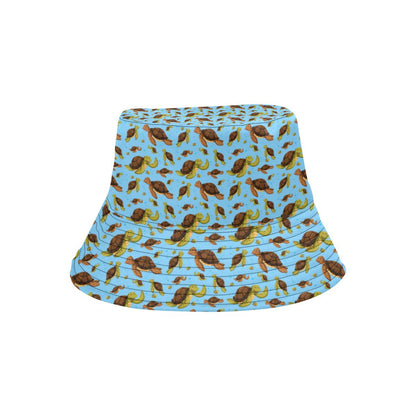 Hello Sea Turtle Print Pattern Unisex Bucket Hat