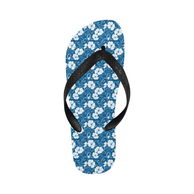 Hibiscus Blue Flower Hawaiian Print Flip Flops-JTAMIGO.COM