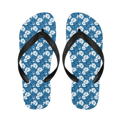 Hibiscus Blue Flower Hawaiian Print Flip Flops-JTAMIGO.COM