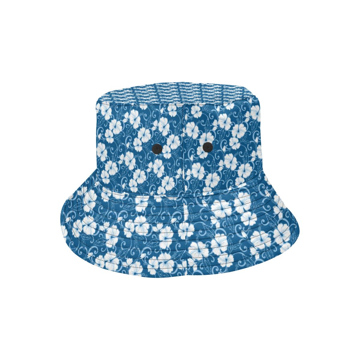 Hibiscus Blue Flower Hawaiian Print Unisex Bucket Hat