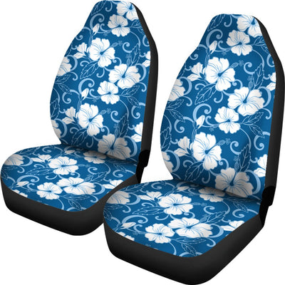 Hibiscus Blue Flower Hawaiian Print Universal Fit Car Seat Covers